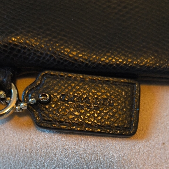 Coach Midnight Black Wristlet with Gold Accents - Picture 3 of 4